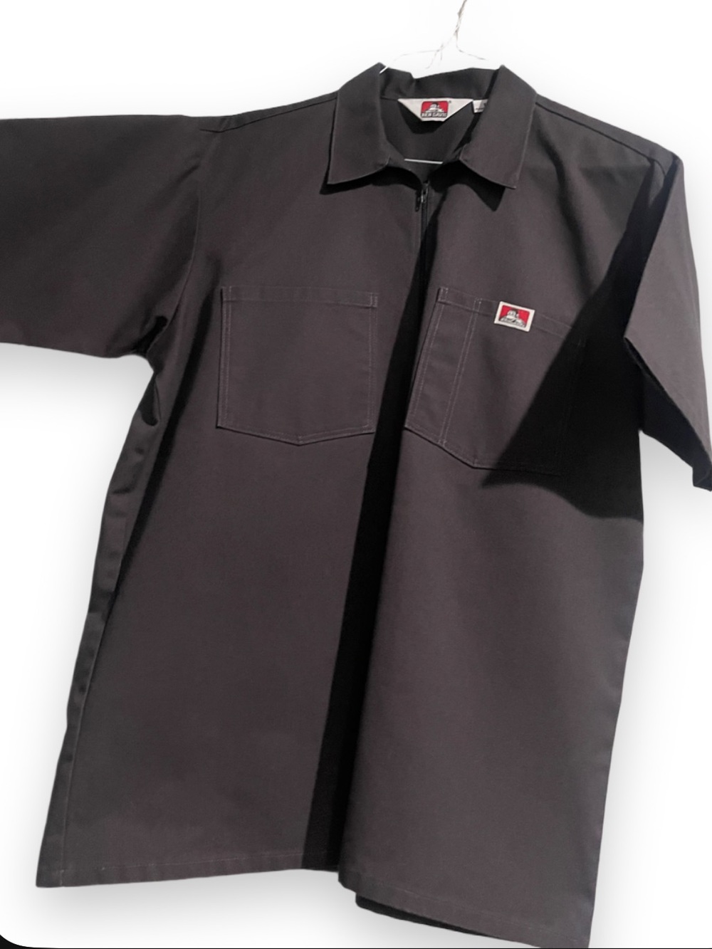 Men’s Ben Davis Short-Sleeve half zip Work Shirt size L